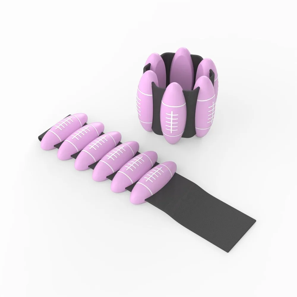 

1 Pair Rugby Ball Shape Wrist Weight Bracelet Weight Adjustable Sweat-proof Weighted Wrist Strap Silicone Skin Friendly