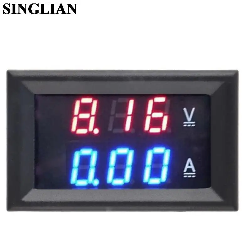 DC0-100V 10A 50A 100A Voltmeter Ammeter Red Blue LED Amp Dual Digital Volt Meter Gauge 0.56\'\' LED Digital Display