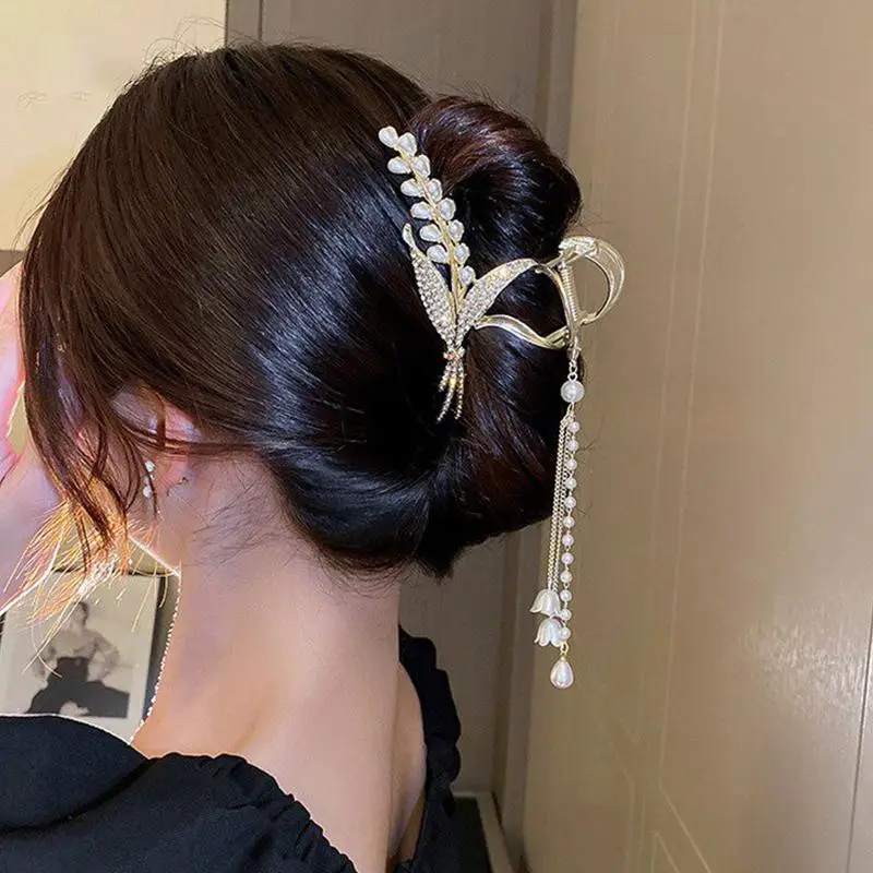 

【*】Long Butterfly Beaded Tassel Hair Clip For Women Fairy Temperament Sweet Princess Hairpin Fashion Hair Accessories