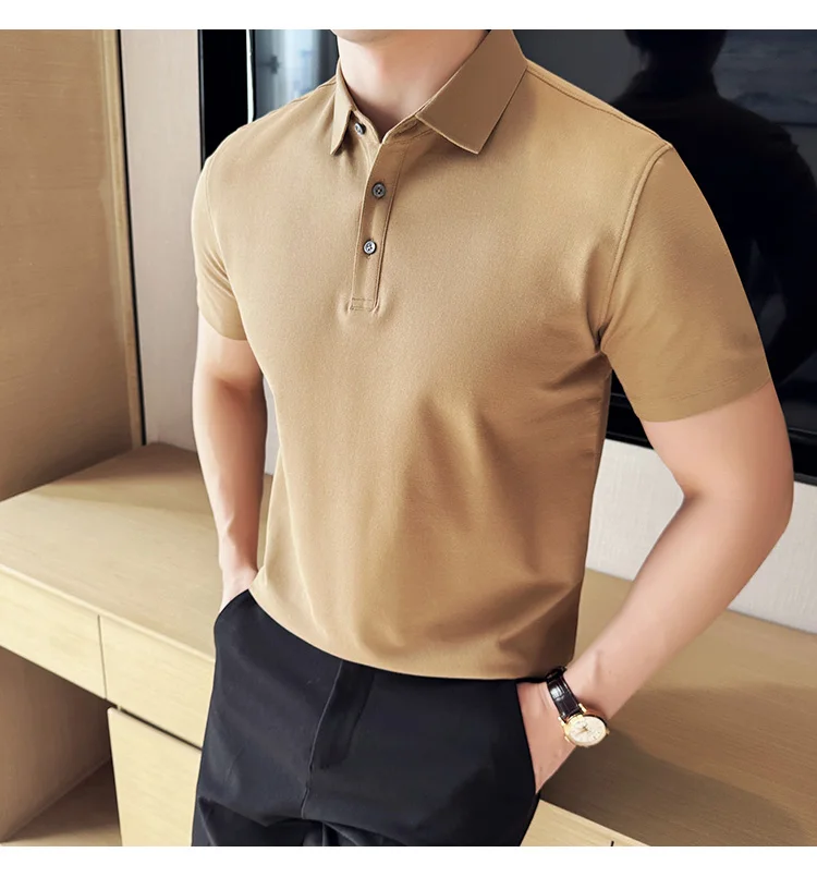 

Cotton Polos Shirt Men Comfortable Seamless Luxury High Quality Polo Shirt Men's 9 Solid Colors Short Sleeve Lapel T-shirt 4xl