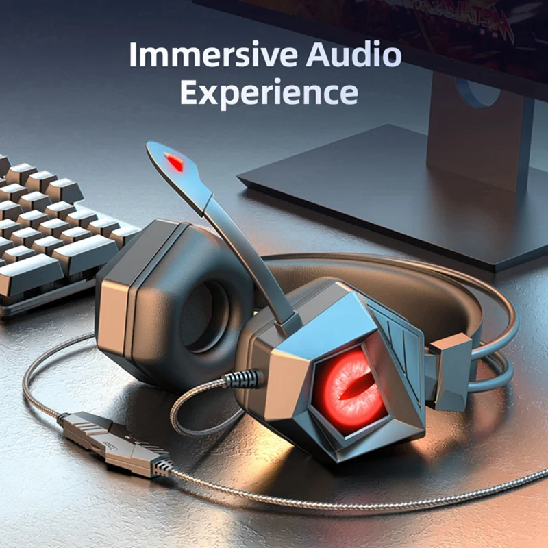 Проводная игровая гарнитура с микрофоном для PS4 PS5 Switch, наушники для ПК, компьютера, ноутбука