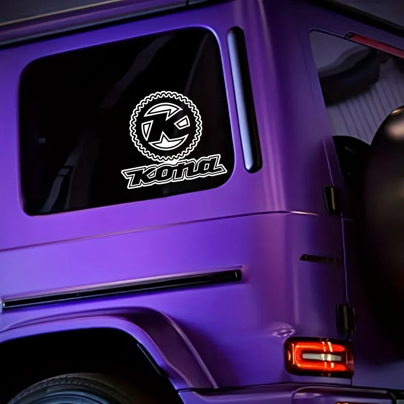 

1PC Kona Logo 2D Flat Sticker Black White Waterproof Vinyl Decals for Car Decor