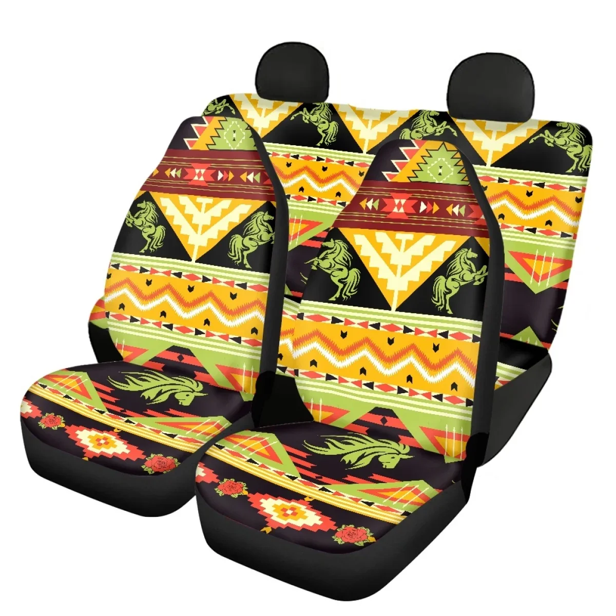 Car Seat Cover Indian Tribal Totem Front and Back Heavy-Duty Nonslip Vehicle Protector Multifunction Seat Covers Car Accessories