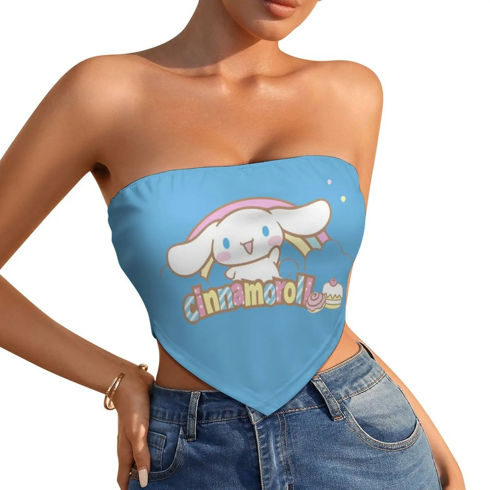 

Cinnamoroll Bandeau Women Sanrio Tube Tops Fashion Bra Top Party Belly Band
