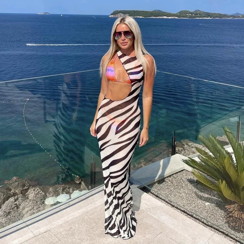 مثير زيبرا المشارب 3 قطع مجموعة البكيني 2023 الصيف ملابس الشاطئ الجوف خارج البيكينيات ملابس السباحة مع تنورة الشاطئ ملابس السباحة التستر