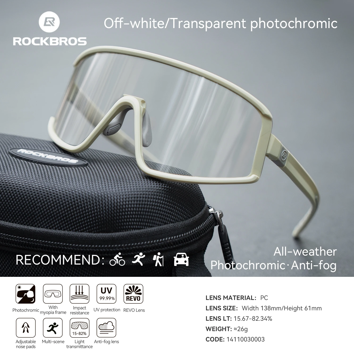 ROCKBROS Cycling Sunglasses Photochromic 4