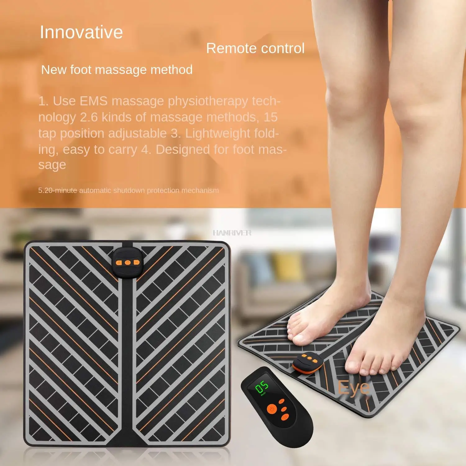Remote control foot massage massage mat instrument ems charge MATS with remote control foot massage cushion