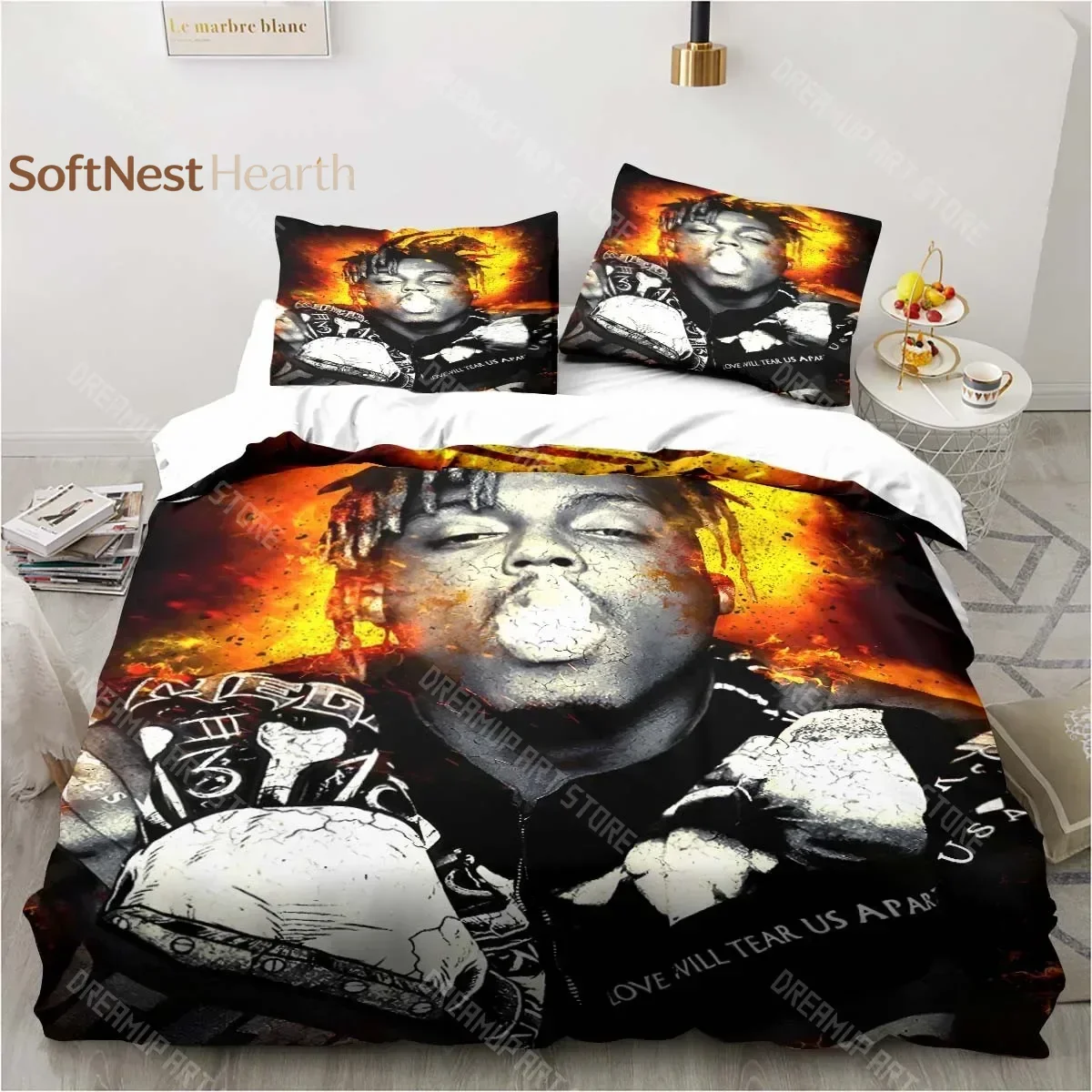 2026 3D Rapper Juice Wrld 999 Bedding Set Comforter Bedding Sets Pillowcase Quilt Cover Children's Room Bedding Set Luxury Birth