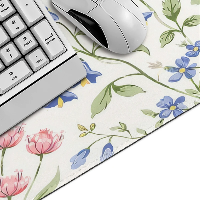Floral Aesthetics Art Mouse Pad Gaming XL Home Mousepad XXL Playmat Office Carpet Natural Rubber Soft Table Mat