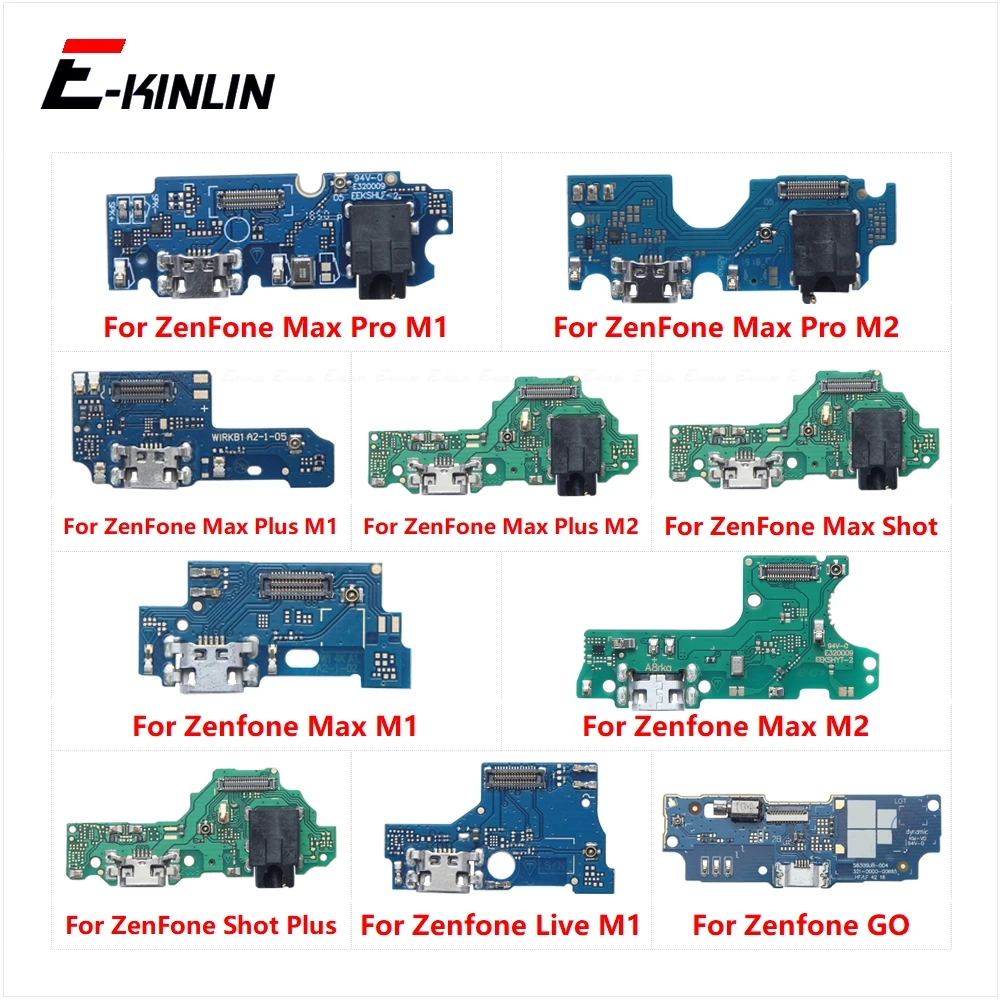 USB Charging Port Dock Plug Connector Charger Board Microphone Flex Cable For Asus Zenfone Max Pro Shot Plus Live GO M1 M2
