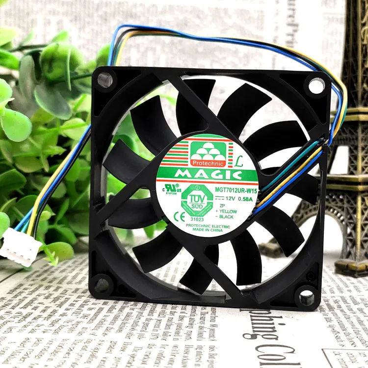 MAGIC MGT7012UR-W15 12V 7015 0.58A PWM CPU 7CM CASE FAN