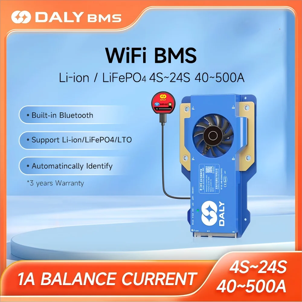 DALYBMS 1A BALANCE CURRENT 100 Balance 4S 8S 16S Smart BMS 100A 150A 200A Lifepo4 Li-Ion LTO Battery with CANBUS for RV Inverter