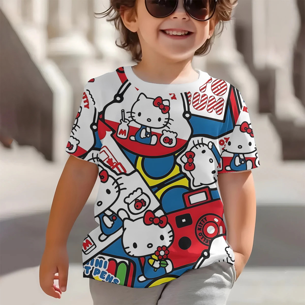 3D Print Cartoon Hellos Kittys Baby Clothing 5 to 14 Years Male Outdoor Clothes for Children Boy Girl Child T-Shirt Top Shirts