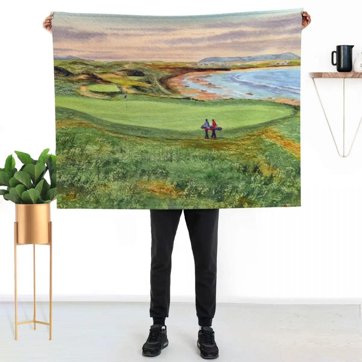 Ballybunion Golf Course County Kerry Ireland 10th Green Throw Blanket Fashion Sofas Luxury St sofa bed Kid'S Blankets