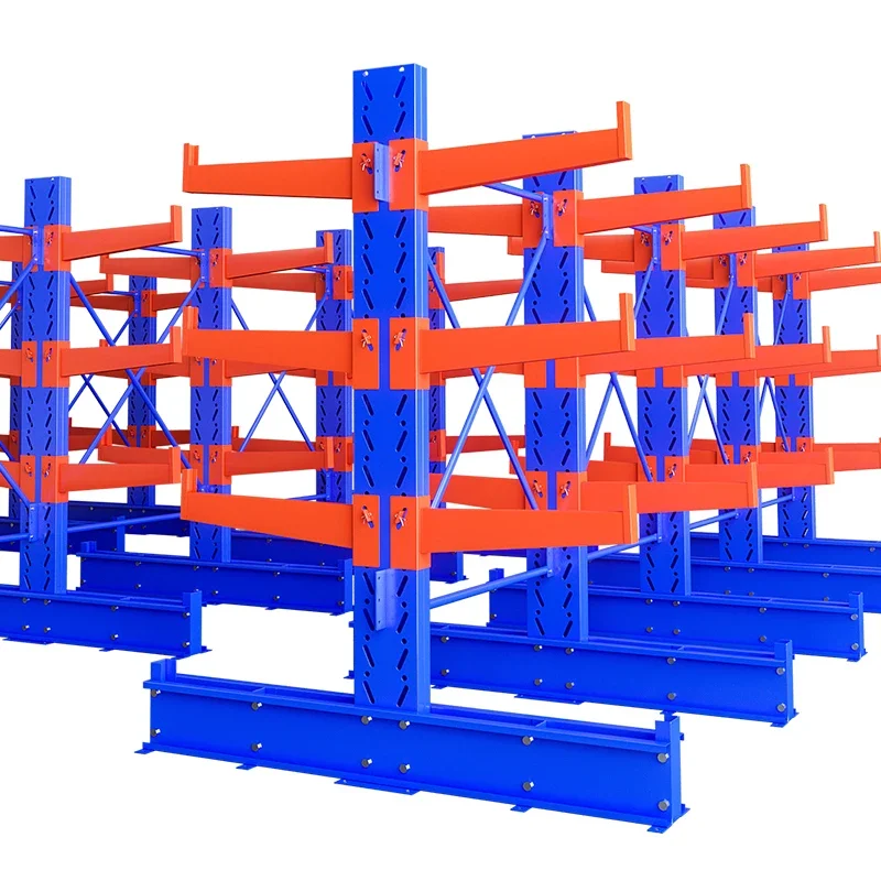 Estantes de metal para industria pesada, estantería cantilever de almacenamiento de almacén de hierro, segura y fiable