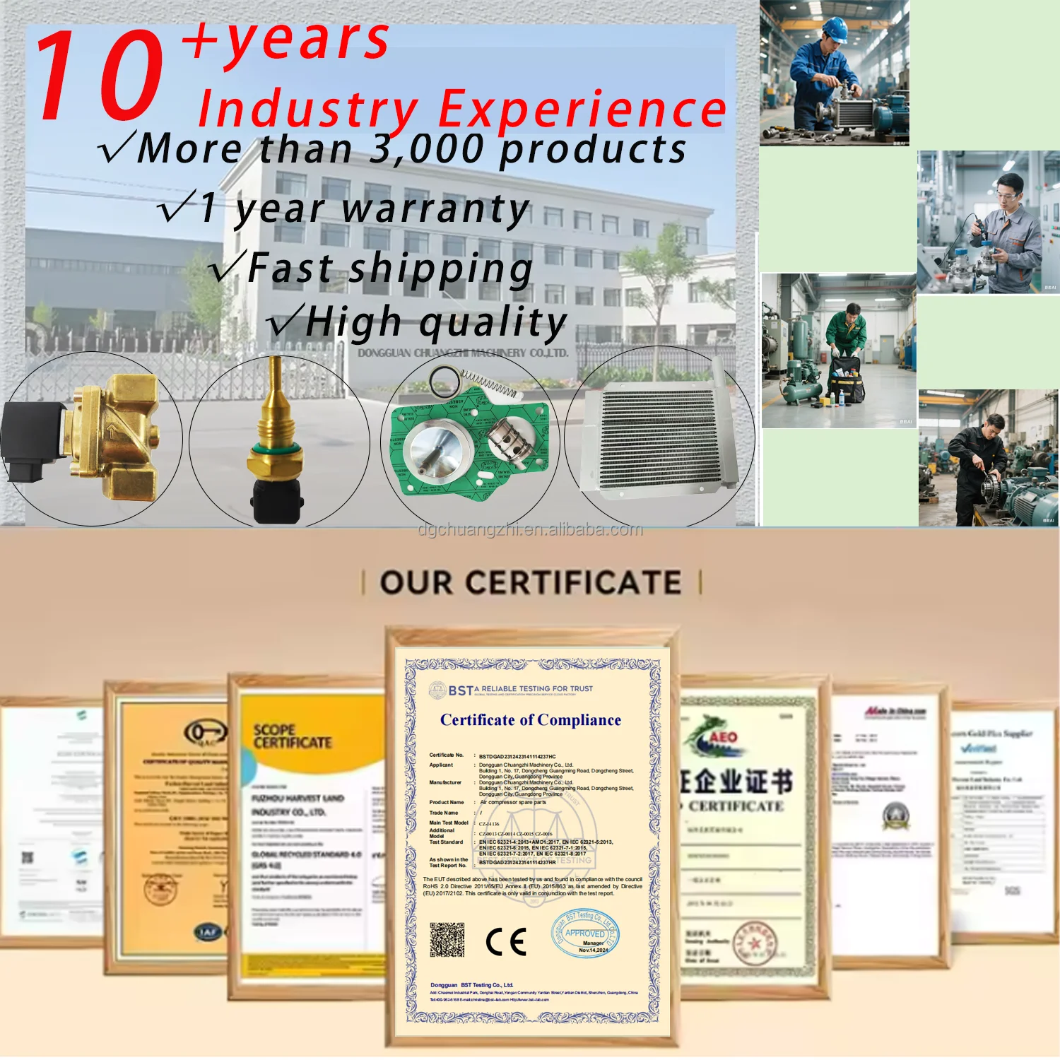 

OEM High Quality Solenoid Valve AC220V 16 Bar for Ingersoll Rand Air Compressor Parts 37995917 Warranty 1 Year