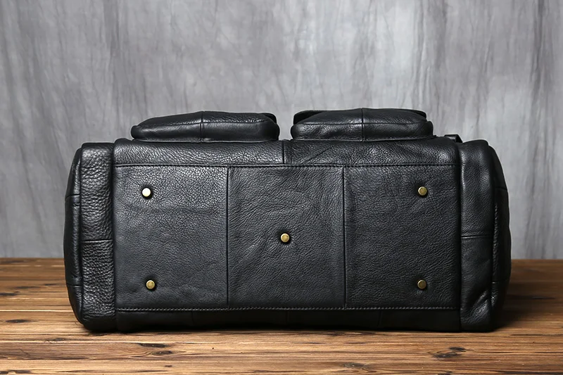 NZPJ Retro Herren Handgepäcktasche Leder Reisetasche Oberschicht Rindsleder Große Kapazität One Shoulder Messenger Bag Lässiger Laptop – Detail 19