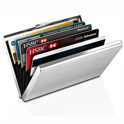 6 Card Slots Fashion Card Holder Durable Stainless Steel Metal Case Box Business Credit Card Anti-demagnetization Organizer