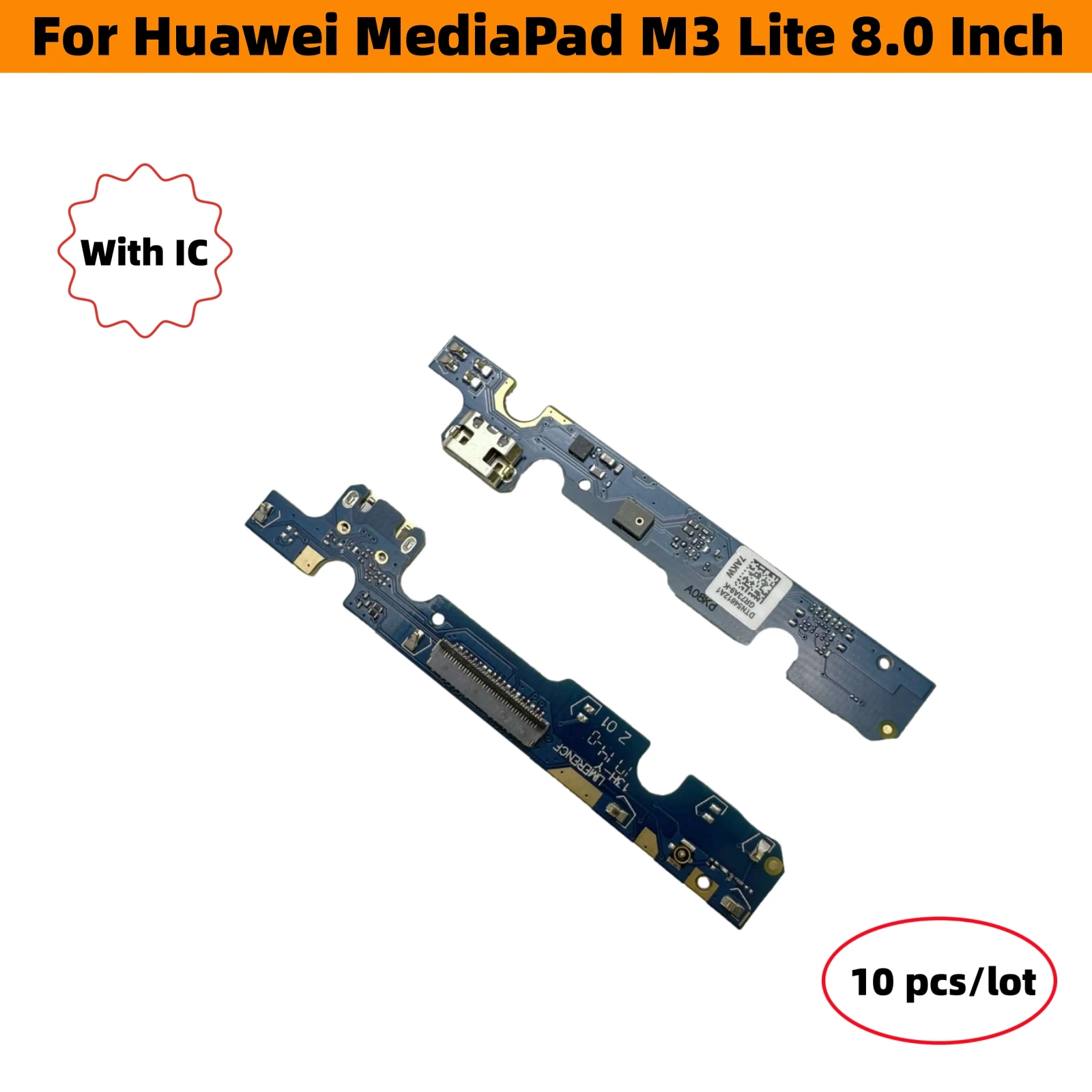 10 Pcs/Lot USB Charger Dock Flex Cable Connector Board Charging Port Parts For Huawei MediaPad M3 Lite 8.0 Inch