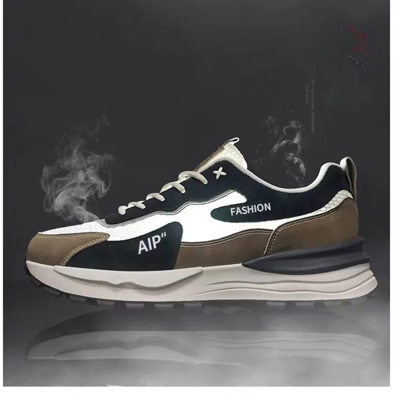 Gulf Fashion Breathable Mesh Platform Dad Shoes Men Height Increase Shock Abso Soft Light Daily Labor Casual Trainers