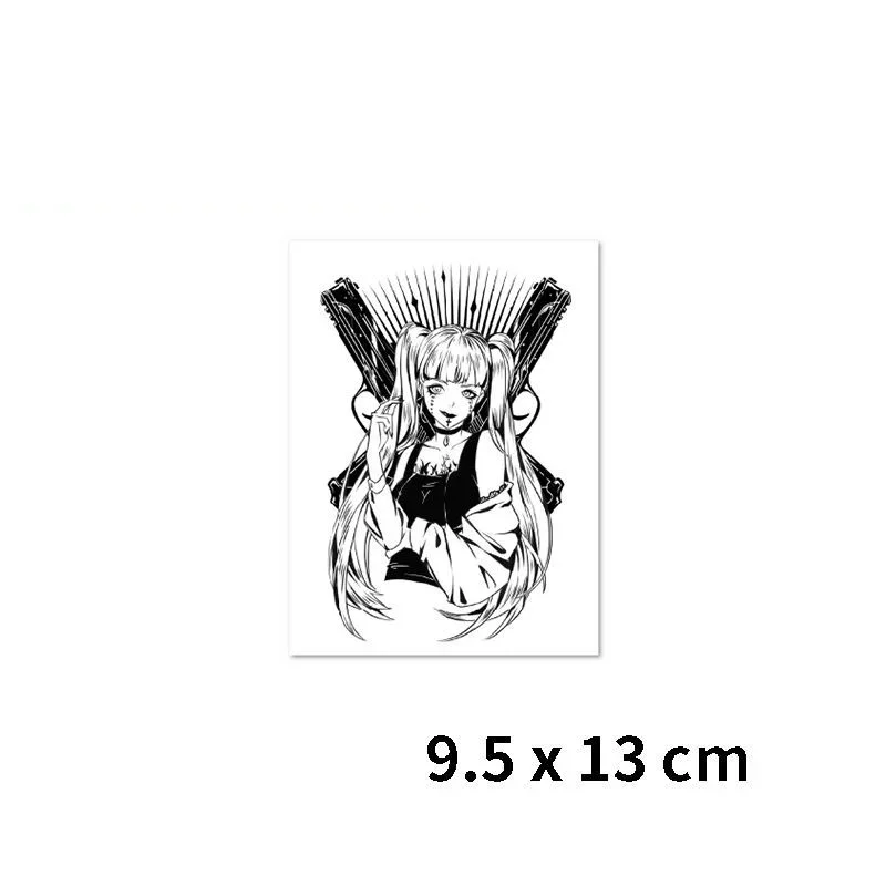 

Мультфильм Темный Панк Крутая Девушка Травяной Сок Временные Татуировки Передача Тату Боди-Арт Водонепроницаемая Поддельная Татуировка Наклейка для Женщин Мужчин