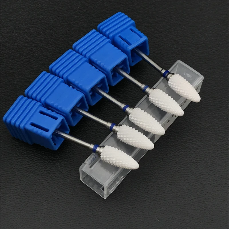 Brocas cerâmicas dos burs da zircônia dental da forma da bala do laboratório 5pcs para o micro polisher do motor
