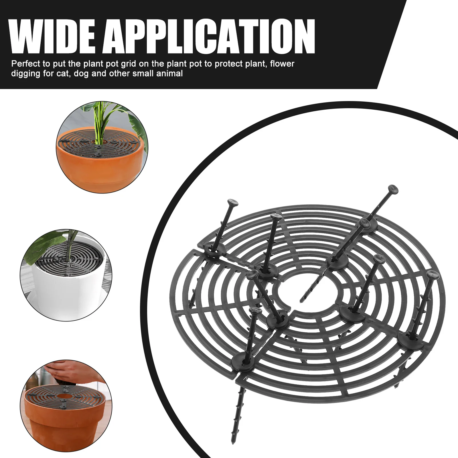 

2Pcs Plant Pot Grid Soil Protectors Wear Resistant Flower Pot Covers Garden Cat Digging Stop Flower Protector