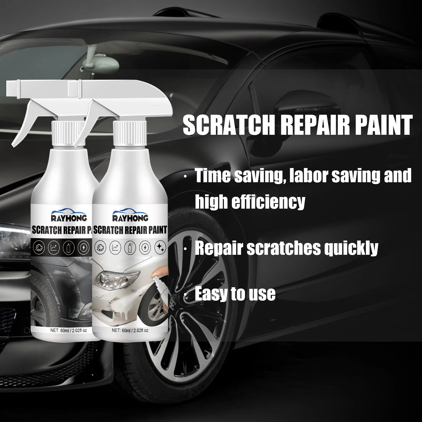 Car self-spraying paint Car scratch repair self-spraying paint varnishing touch-up spray