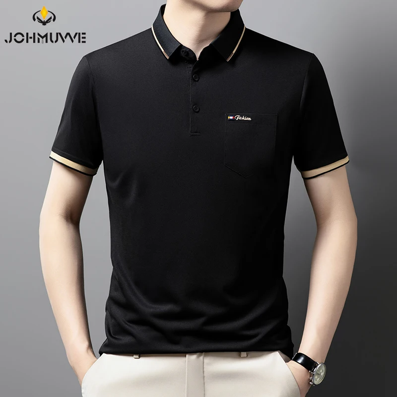 New Men's Casual and Fashionable Embroidered Short Sleeved Polo Shirt Comfortable Breathable and Versatile Summer Top