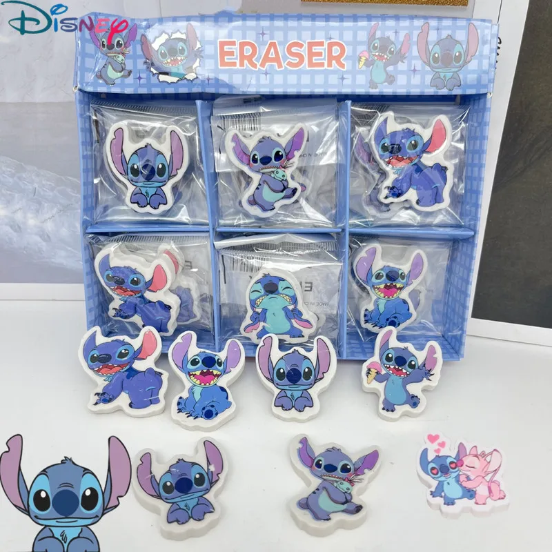 1/6pc  Disney Stitch Figure Eraser Kawaii Lilo&Stitch Drawing Pencil Erasers Kids School Supplies Stationery Christmars Gifts