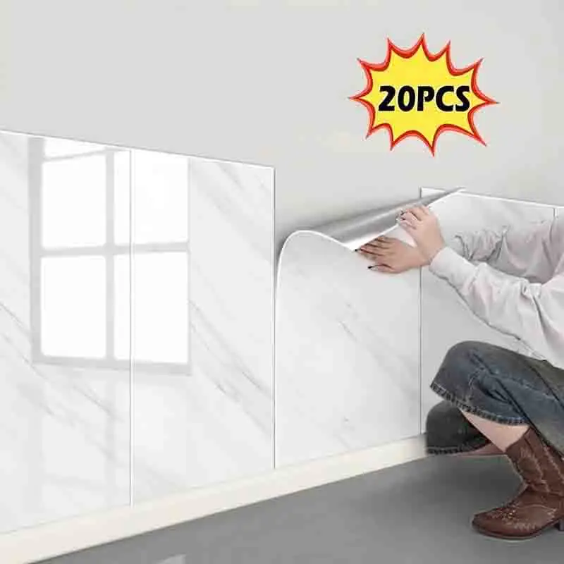 10-20 قطعة بولي كلوريد الفينيل 30x60 سنتيمتر المطبخ الحمام للإزالة ديكور المنزل ذاتية اللصق بلاط الأرضيات الرخام مقاوم للماء قشر عصا الجدار ملصق