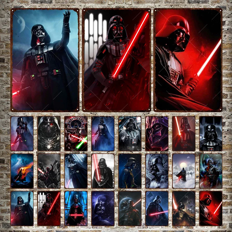 Star Wars Metal Poster Tin Sign Vintage Signs Darth Vader Wall Stickers Man Cave Room Decor Plaque Metal Signs Decorative Plate