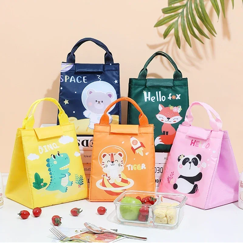 Kids Lunch Bag for School Portable Thermal Bag Children Cartoon Insulated Lunch Bag Cooler Bento Pouch Dinner Container Handbags