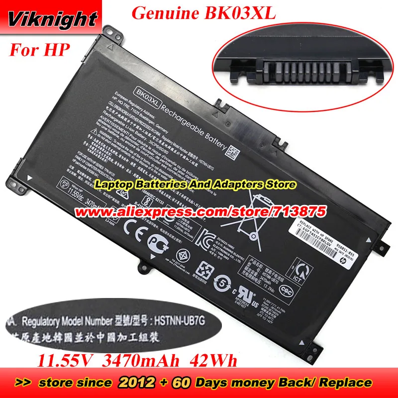 Genuine BK03XL Battery 3ICP6/60/80 HSTNN-UB7G 916366-541 for Hp Pavilion X360 14-BA 14-ba1xx 14-BA095SA 14M-BA015DX 14-BA105NF