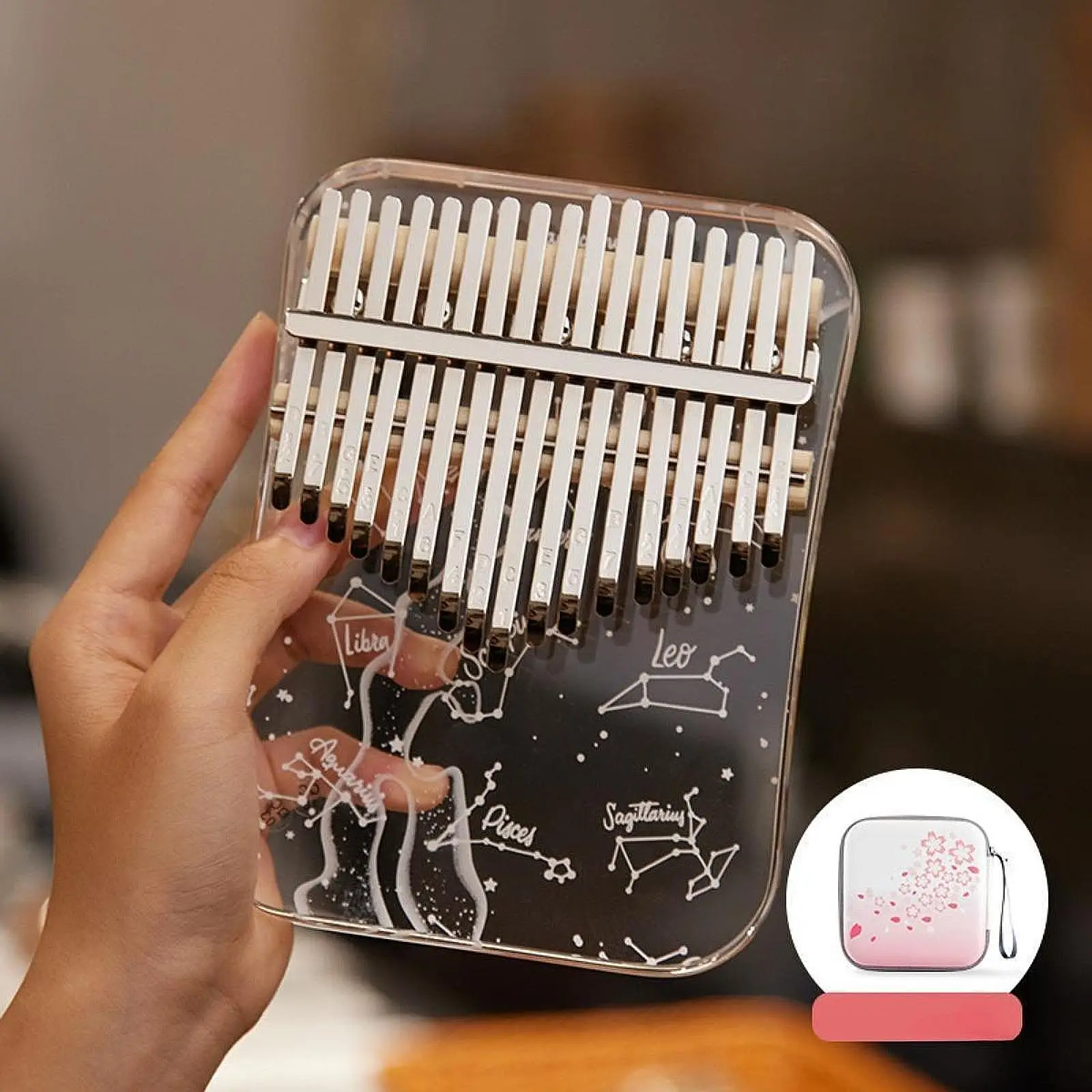

Finger Piano 17 Key Thumb Piano Lightweight with Tune Hammer Marimba Instrument Acrylic for Boys Girls Children Holiday Gift