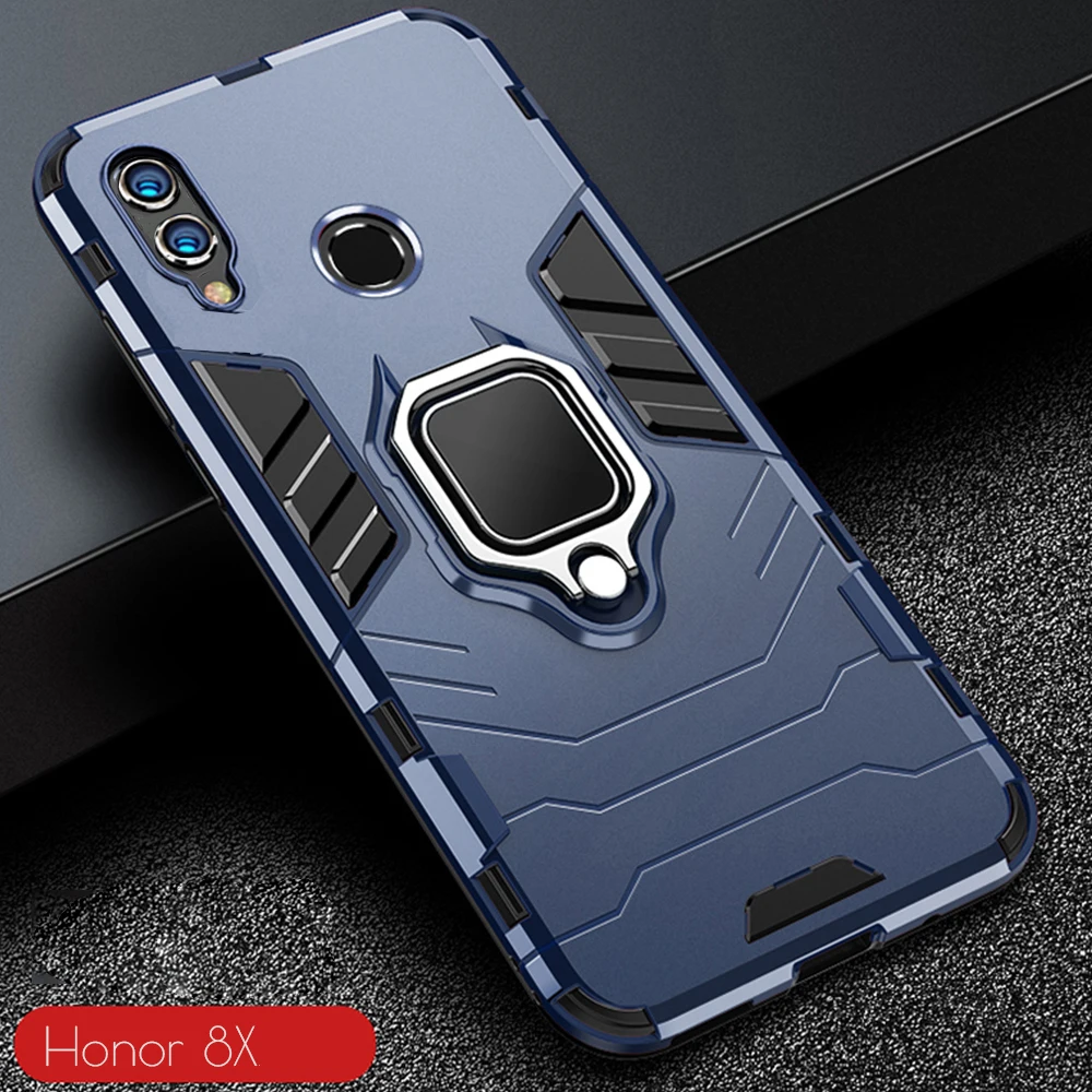 For Honor 8X 8 X Case Armor PC Cover Finger Ring Holder Phone Case For Huawei Honor 8X Max Cover Durable Shockproof Bumper Shell