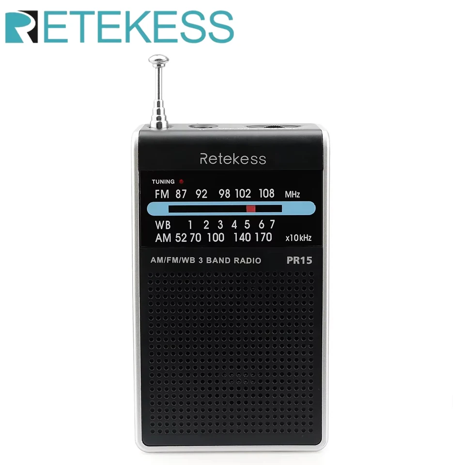 RETEKESS PR15 FM AM NOAA Emergency Pointer Tuning Radio Mini Handheld Radio Portable Pocket Radio Receiver With Weather Warning