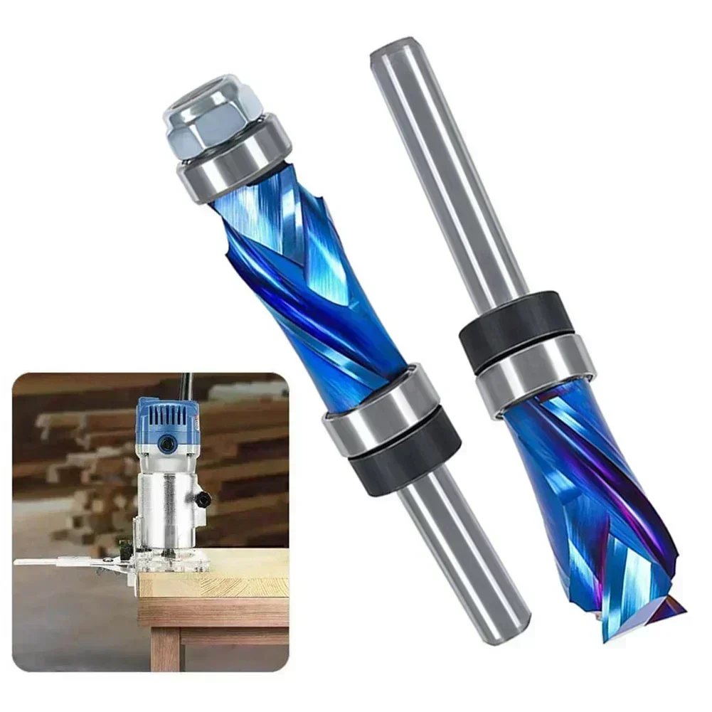 Router Bit Compression Flush Trim Cutter Spiral UP DOWN Cut End Milling Cutter For Power Tools Router Bits Accessory
