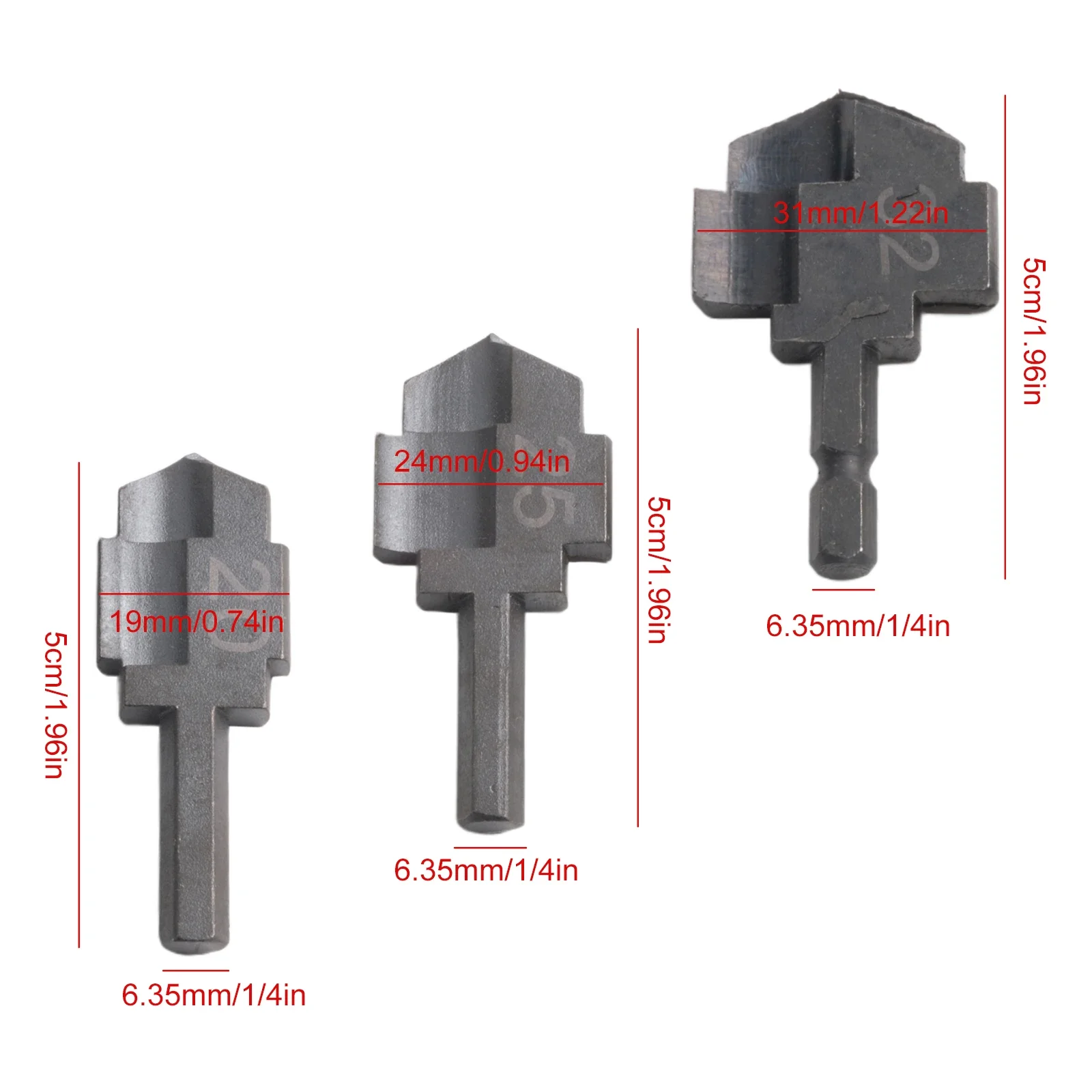 ​3pcs 61x6.35x22mm Hexagon Shank PPR Drill Bit Water Pipe Expansion Drill Punch Plumber Full Open Process #20 #25 #32 Non-slip