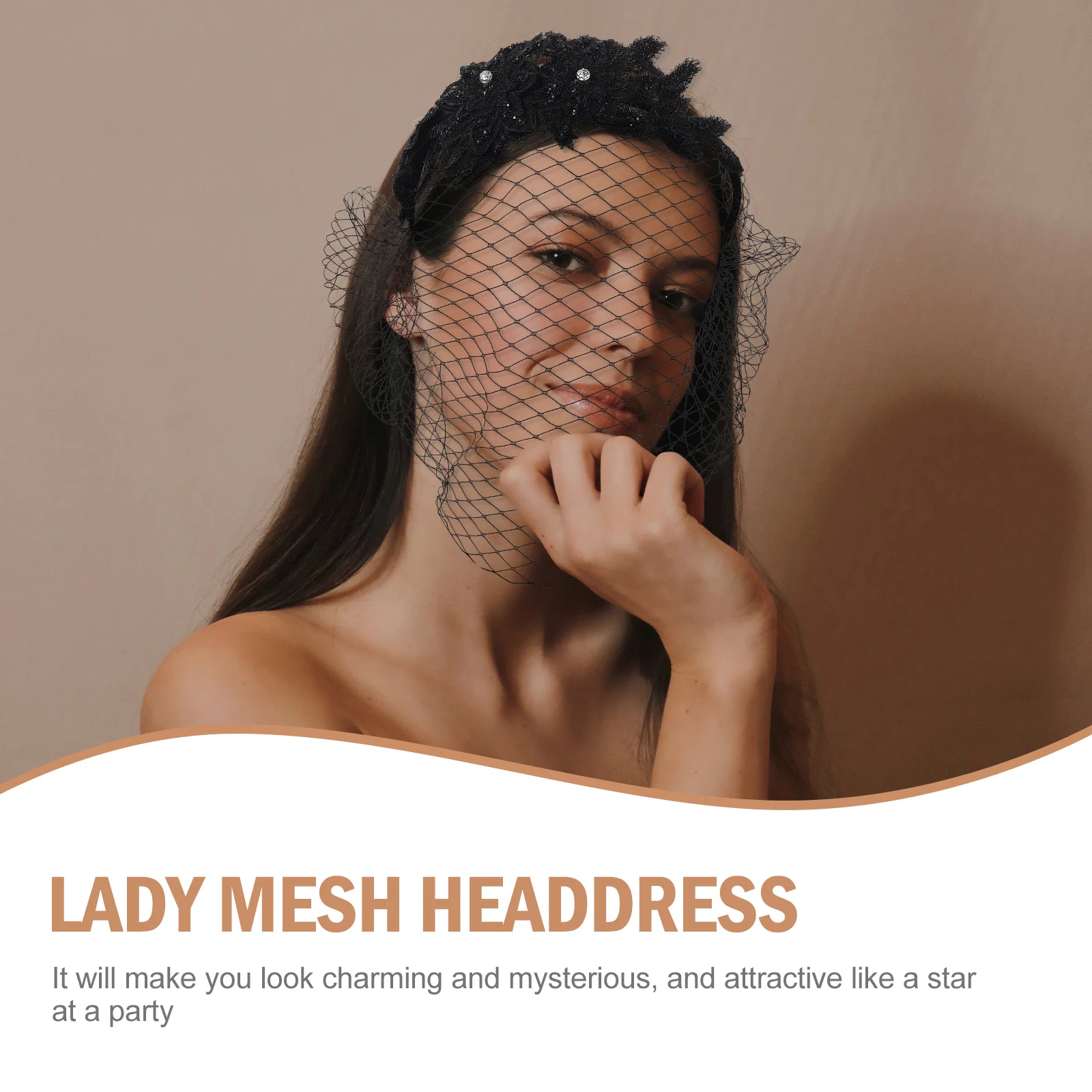

Vintage Mesh Veil Wedding Hairb Woman Veil Headwear Female Party Headdress Iron Women Headwear Retro Style Hair Care Tool