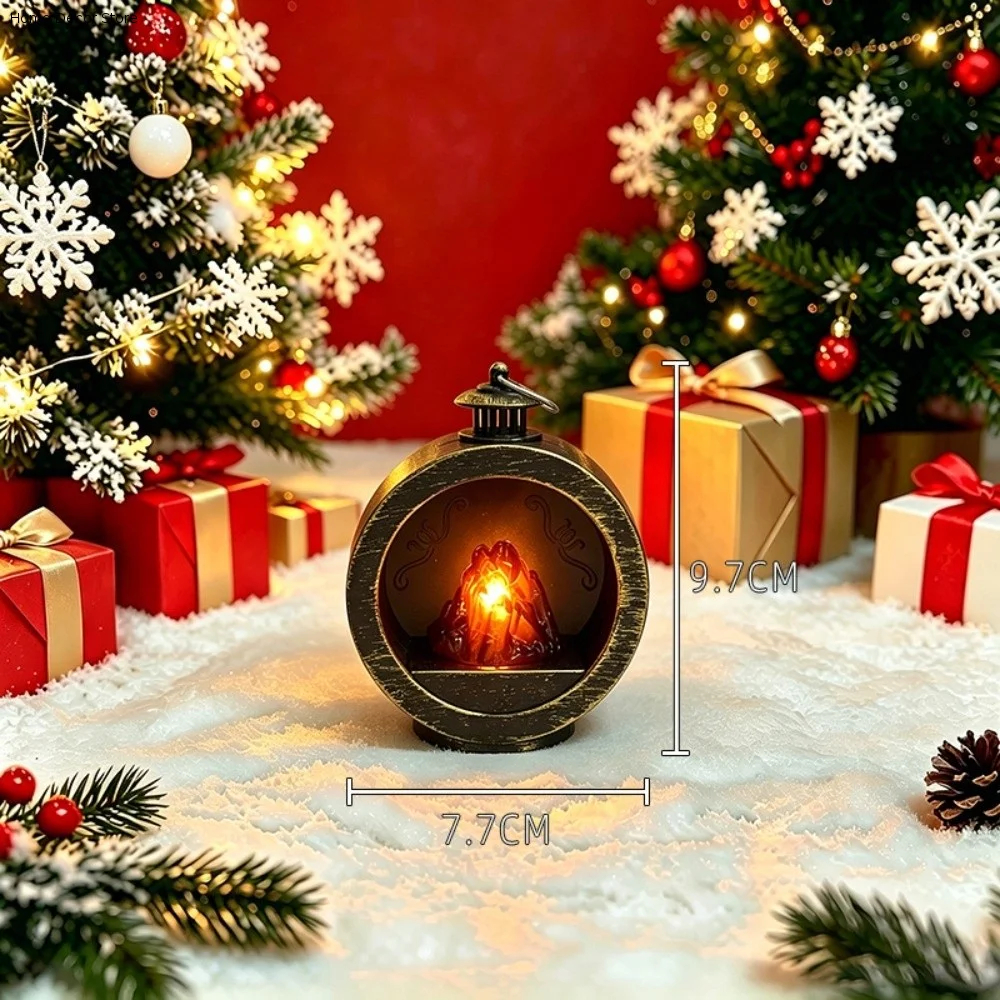 Mini LED Fireplace Model Creative Design Glowing Light Fireplace Lights Electronic Candle Flame Atmosphere Simulation Fireplace