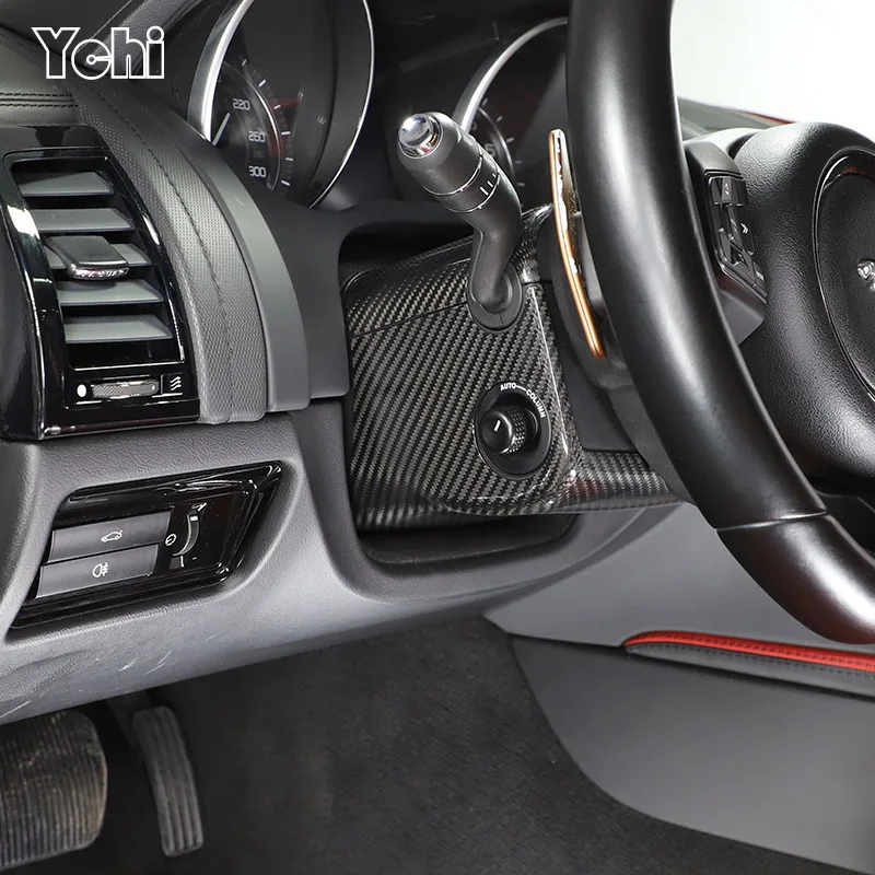 

Настоящее углеродное волокно для Jaguar F-TYPE 2013-2024, наклейка на центральную панель управления автомобиля, декоративная наклейка на дверь автомобиля, автомобильные аксессуары