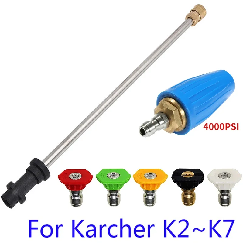 

For karcher Pressure Washer with 1/4" Quick Connect Plug,4.0 GPM 3600PSI Turbo Rotating Spray Nozzle 360degree Rotating Turbo