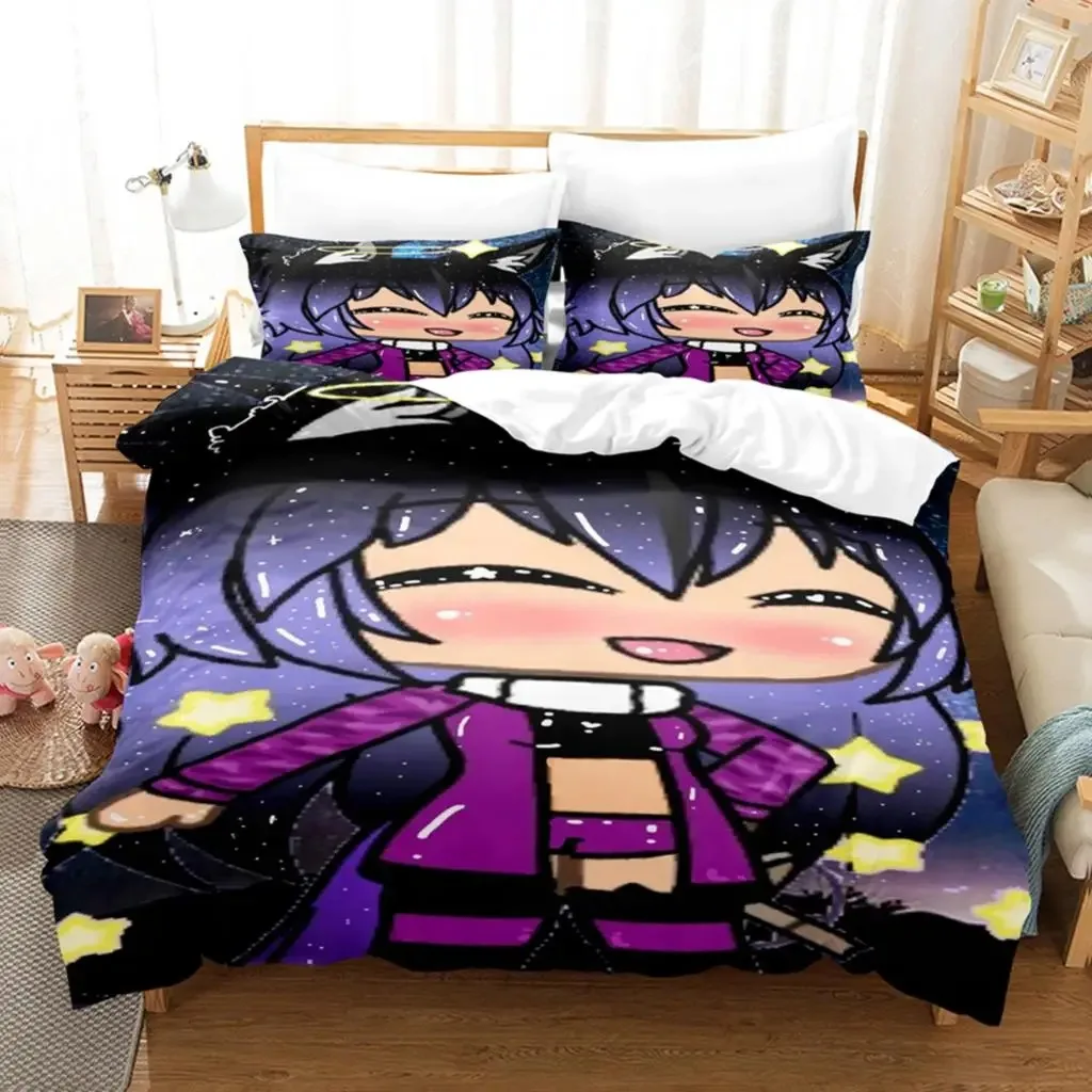 3D Print Anime Kawaii The Gacha Girl Bedding Sets Duvet Cover Set With Pillowcase Twin Full Queen King Bedclothes Bed Linen