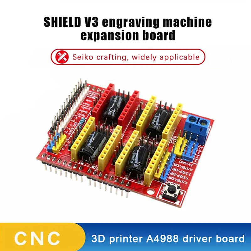 

New Cnc V3 Engraving Machine / 3D Printer / A4988 Driver Expansion Board For Arduino