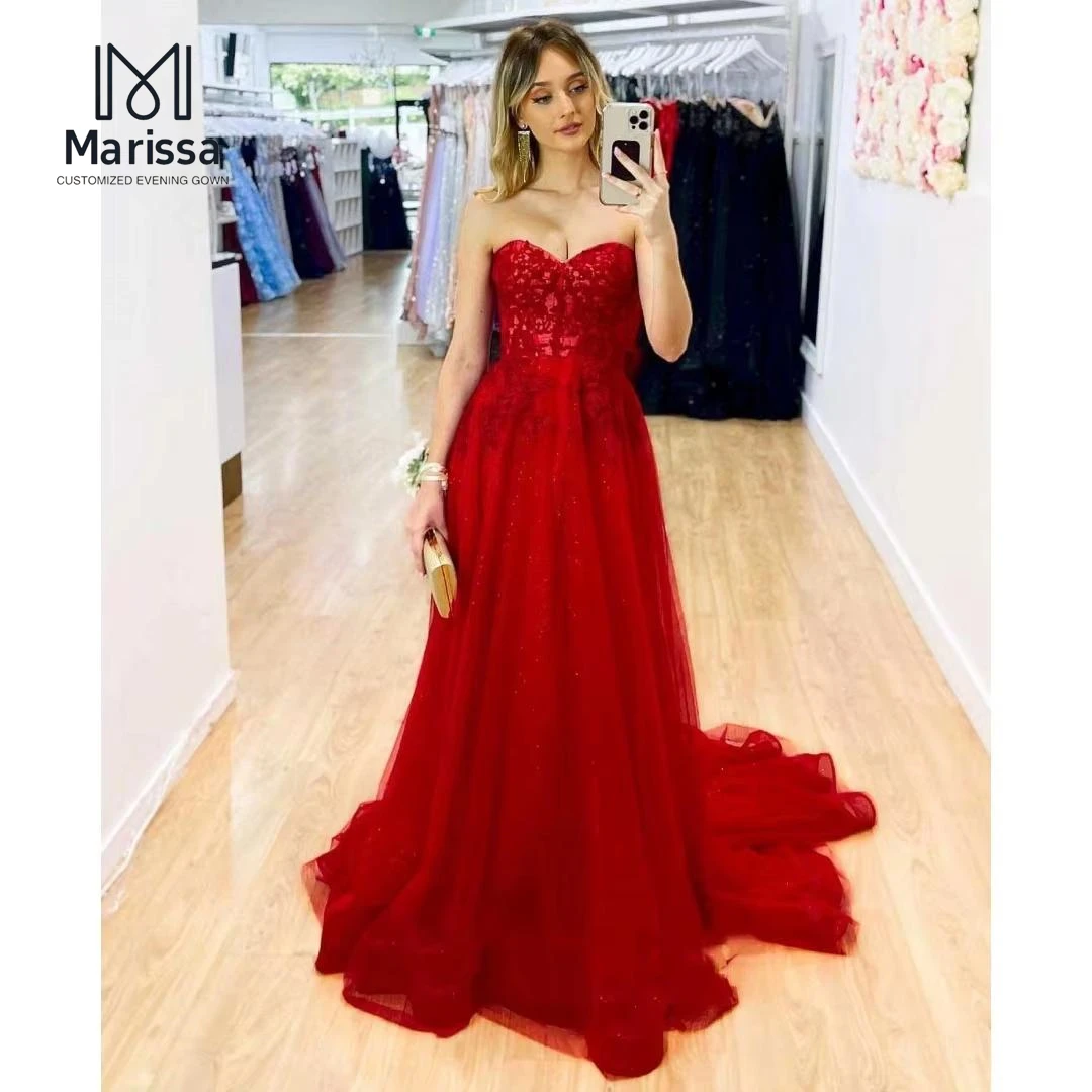 

Marissa A-line Tulle Evening Dresses Woman Elegant Women's Dresses for Wedding Party Dress Red Prom Dress 2025 Custom Made Gowns