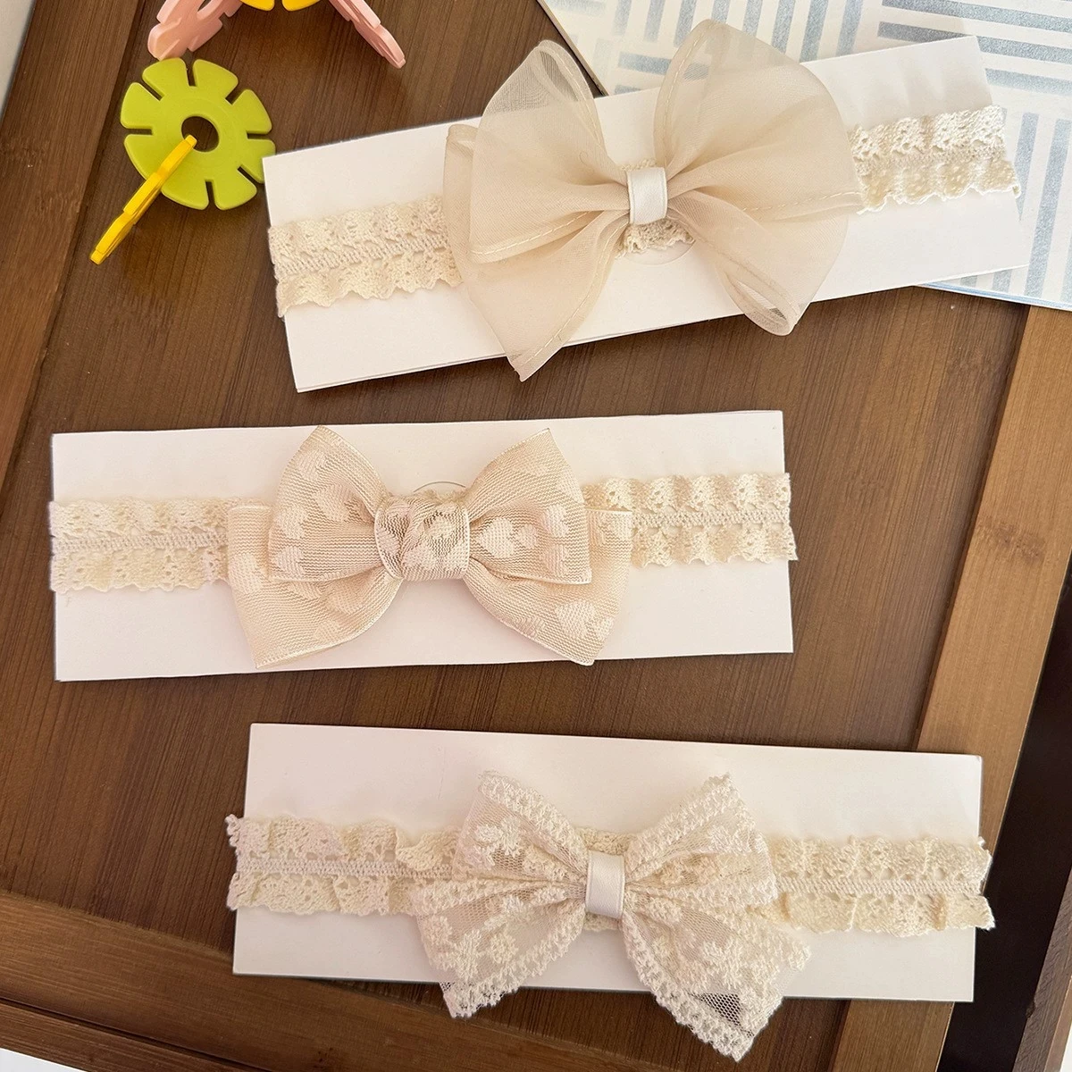 

Lace Bow Headband Little Princess Party Headwear Baby Girl Hairbow Turban Lace Wide Headbands Korean Style Bow Children Hairband