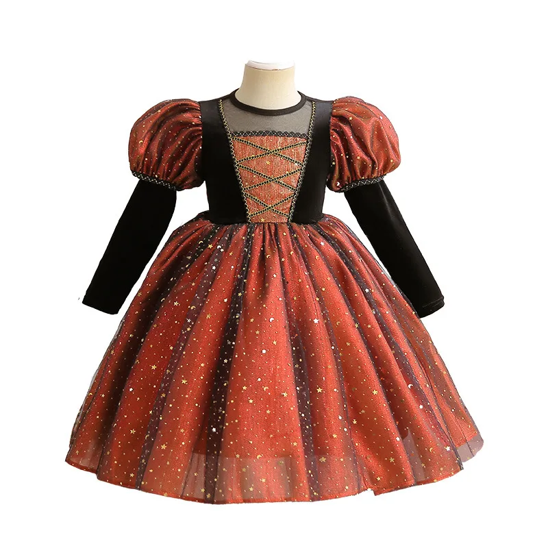 Costume de danse de carnaval et d'Halloween pour enfants, justaucorps de ballet de scène, maille brillante, vêtements de danse pour filles, court