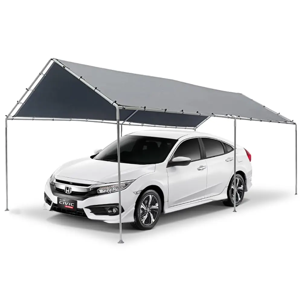 10x20ft Steel Frame 6-Leg Carport Shelter Outdoor Vehicle Storage Tent, Customized