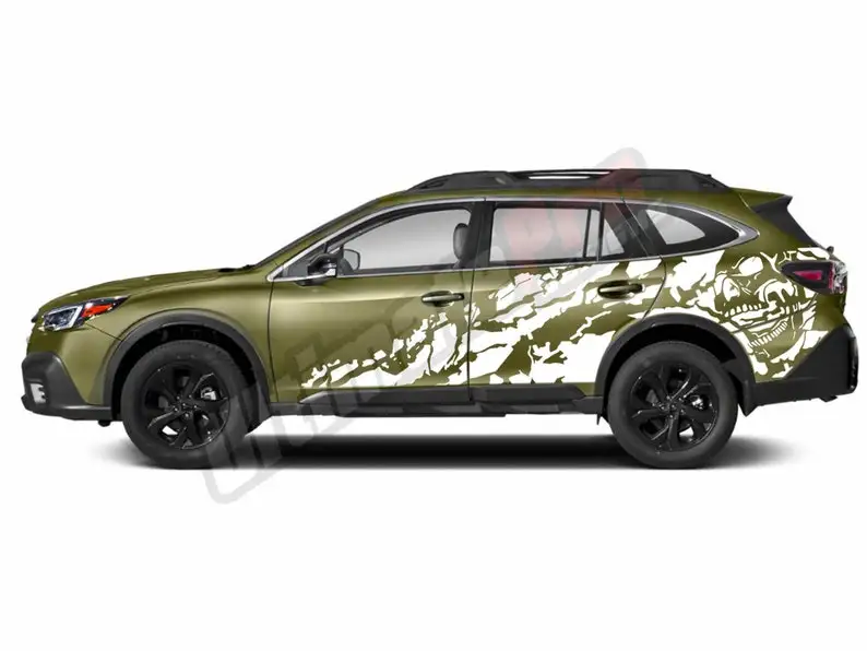 Scull Decals Compatible with Subaru Outback Sport 2015 2019 2020 Stripe Tune Full Wrap Sticker Decal Vinyl skirt Nightmare Vinyl